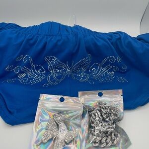 Small Blue Butterfly Silver Shorts  Butterfly Chain Duo